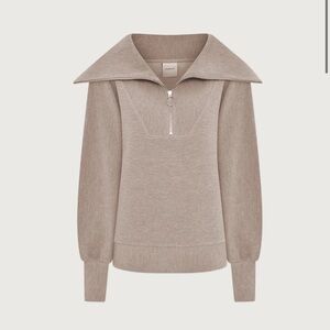Varley Taupe Marl Vine Half Zip Pullover M